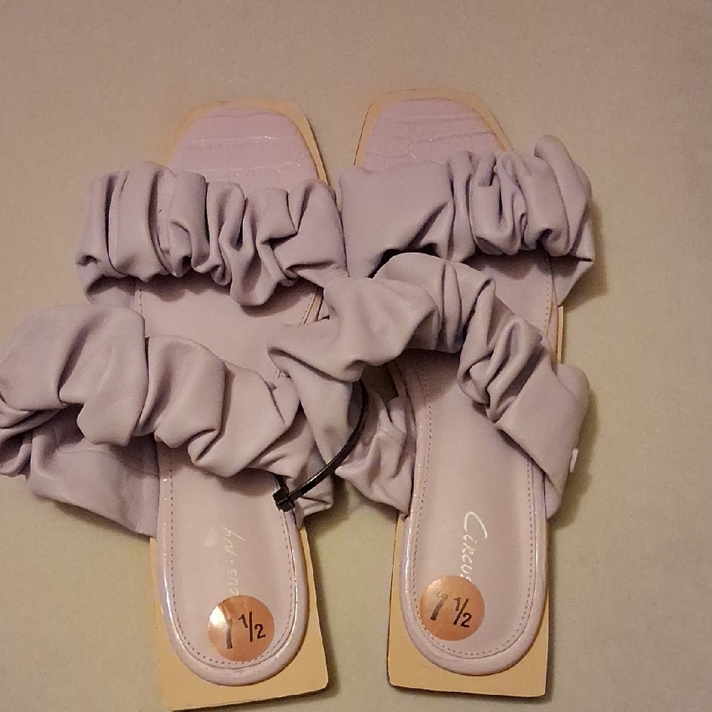 Lilac Ruched Slide Sandals - Sam Edelman